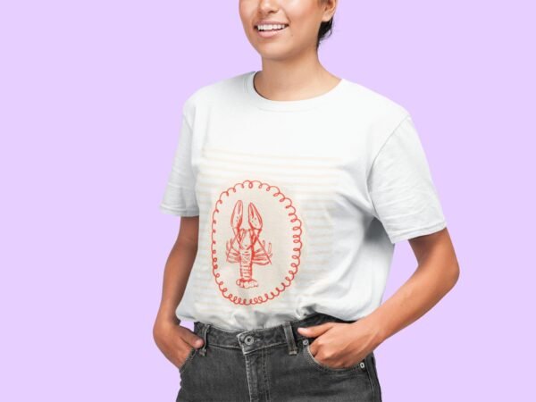 transparent-closeup-tee-mockup-of-a-woman-with-her-hands-in-her-pockets-22777 (7) Red lobster