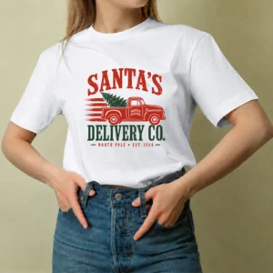 Santa's Delivery Co. - mujer Santa's Delivery Co., camiseta blanca, mujer