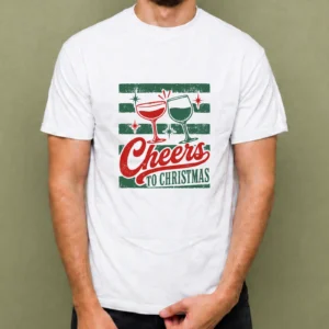 Cheers to Christmas - hombre Cheers to Christmas, camiseta blanca, hombre