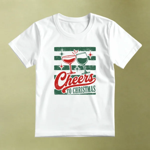 Cheers to Christmas, camiseta blanca, principal