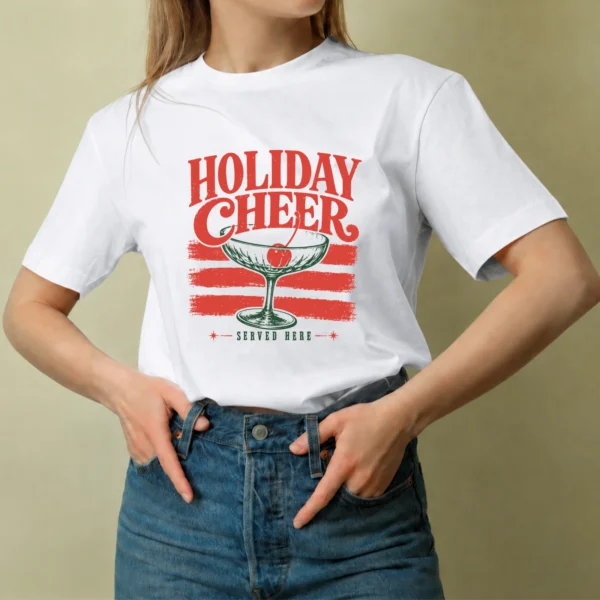 Holiday Cheer - mujer Holiday Cheer, camiseta blanca, mujer