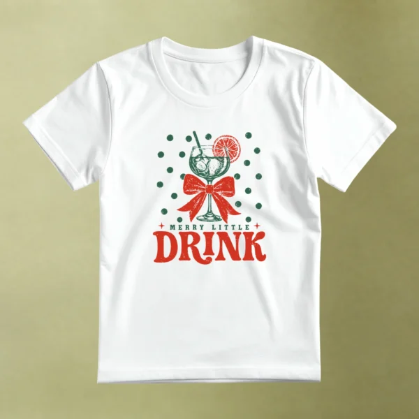 Merry Little Drink, camiseta blanca, principal