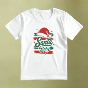 Santa Baby Retro, camiseta blanca, principal