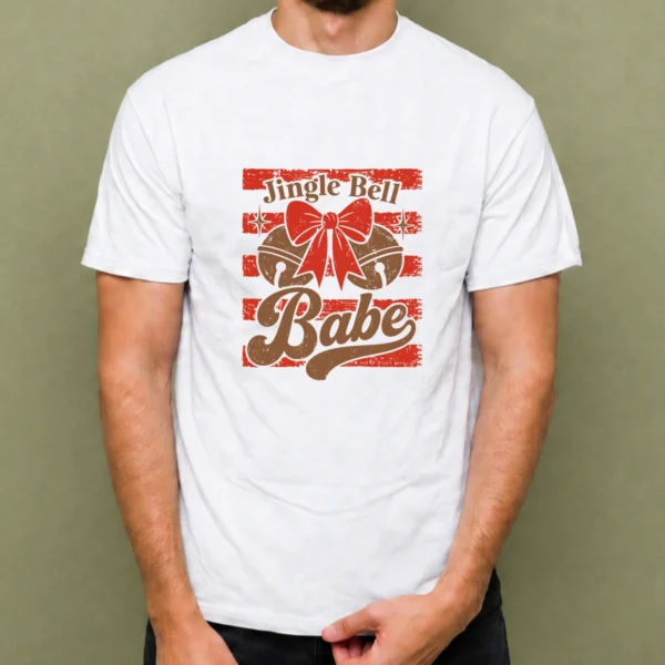 Jingle Bell Babe - hombre Jingle Bell Babe, camiseta blanca, hombre