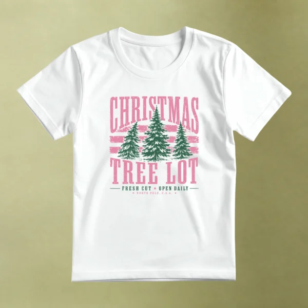 Christmas Tree Lot, camiseta blanca, principal
