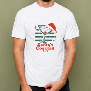 Santa's Cocktail Club - hombre Santa's Cocktail Club, camiseta blanca, hombre