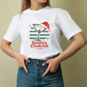 Santa's Cocktail Club - mujer Santa's Cocktail Club, camiseta blanca, mujer