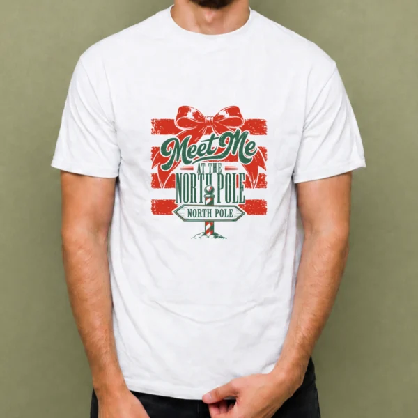Meet Me at the North Pole, camiseta blanca, hombre
