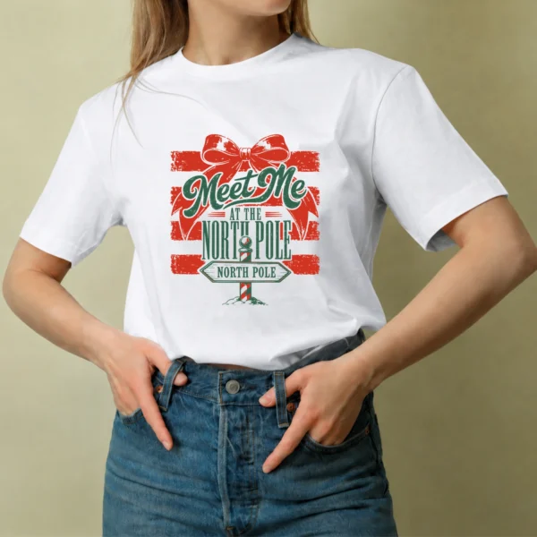 Meet Me at the North Pole, camiseta blanca, mujer