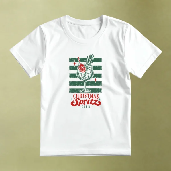 Christmas Spritz Club, camiseta blanca, principal