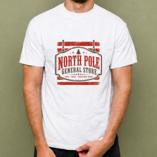 North Pole General Store - hombre North Pole General Store, camiseta blanca, hombre
