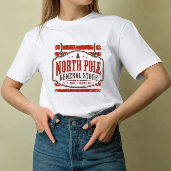 North Pole General Store - mujer North Pole General Store, camiseta blanca, mujer