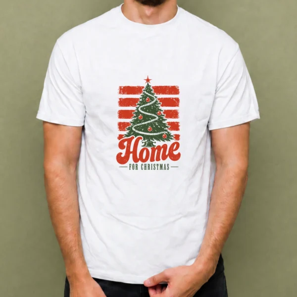 Home for Christmas, camiseta blanca, hombre