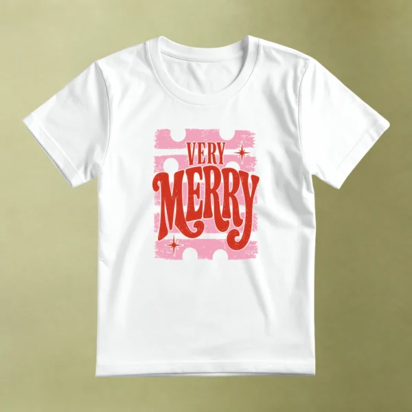 Very Merry Rosado, camiseta blanca, principal