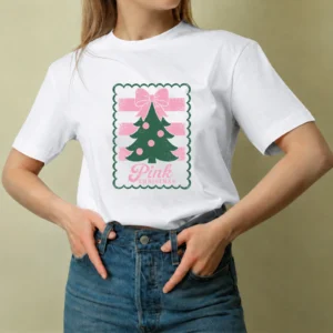 Pink Christmas - mujer Pink Christmas, camiseta blanca, mujer