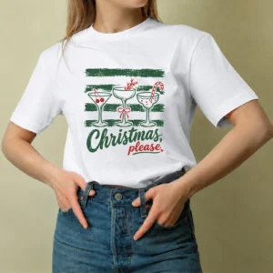 Christmas Please - mujer Christmas Please, camiseta blanca, mujer