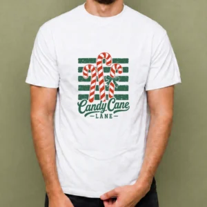 Candy Cane Lane - hombre Candy Cane Lane, camiseta blanca, hombre