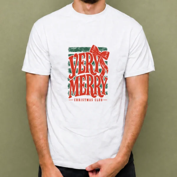 Very Merry Christmas Club - hombre Very Merry Christmas Club, camiseta blanca, hombre