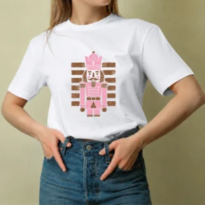 Cascanueces Rosado, camiseta blanca, mujer