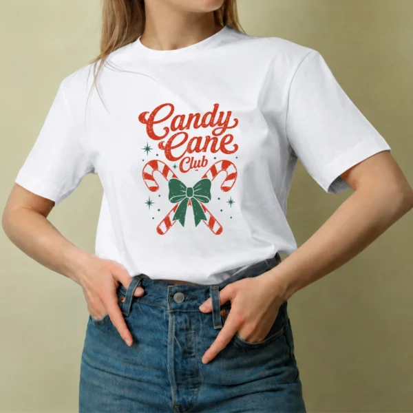Candy Cane Club - mujer Candy Cane Club, camiseta blanca, mujer