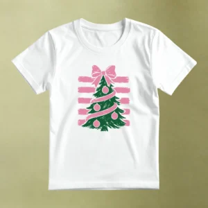 Árbol con Lazo Rosado - principal Árbol con Lazo Rosado, camiseta blanca, principal