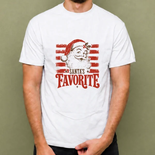 Santa's Favorite - hombre Santa's Favorite, camiseta blanca, hombre