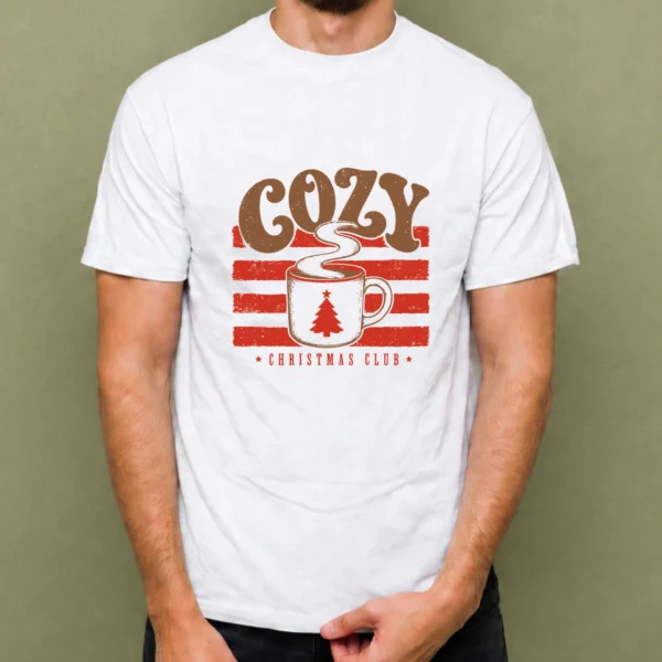 Cozy Christmas con Café - hombre Cozy Christmas con Café, camiseta blanca, hombre