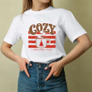 Cozy Christmas con Café - mujer Cozy Christmas con Café, camiseta blanca, mujer