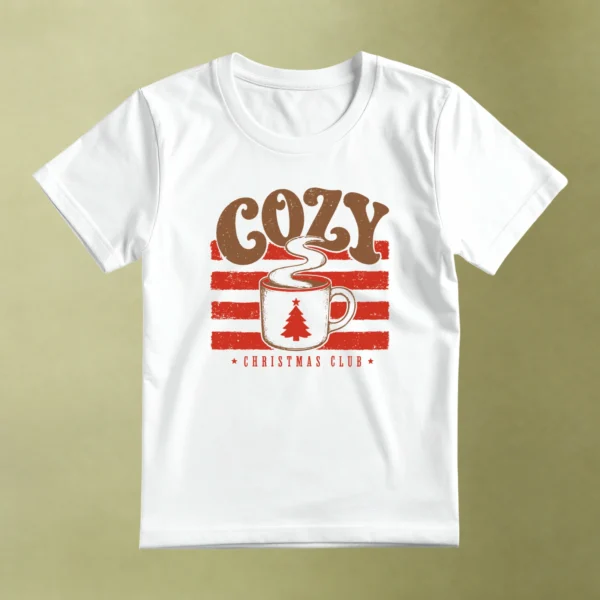 Cozy Christmas con Café, camiseta blanca, principal