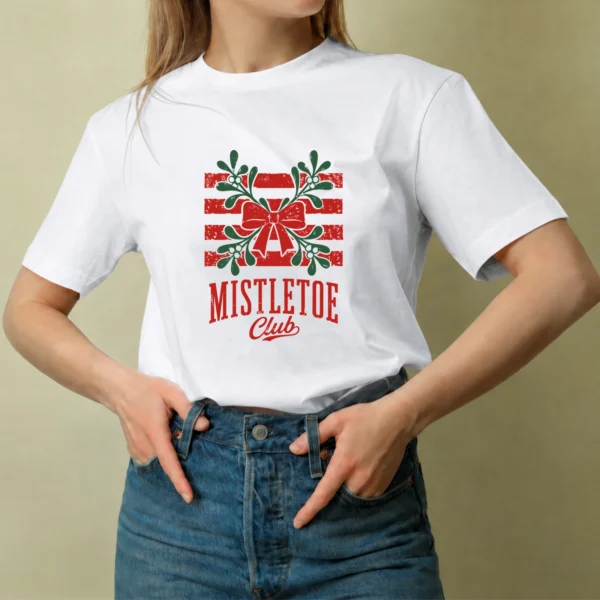Mistletoe Club - mujer Mistletoe Club, camiseta blanca, mujer