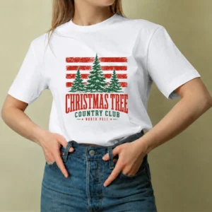 Christmas Tree Country Club - mujer Christmas Tree Country Club, camiseta blanca, mujer