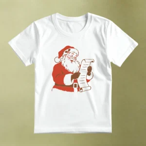 Santa y su Lista blanca - principal Playera blanca Santa y su Lista, sin modelo