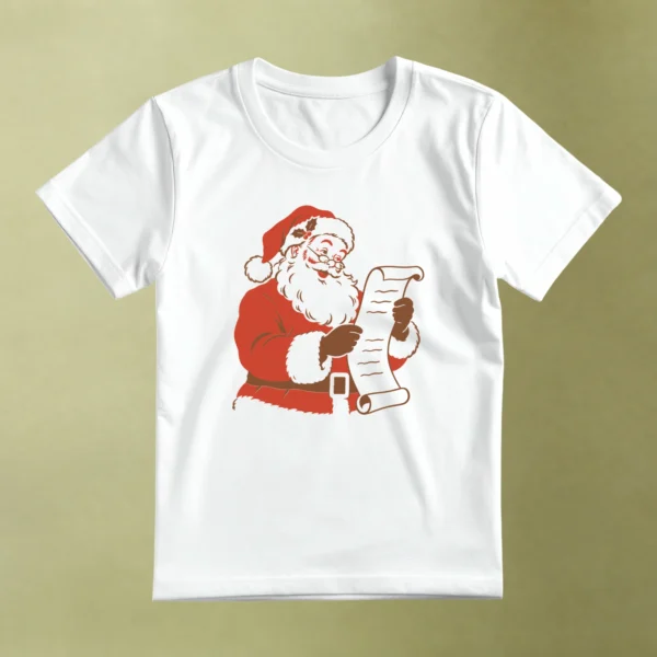 Playera blanca Santa y su Lista, sin modelo