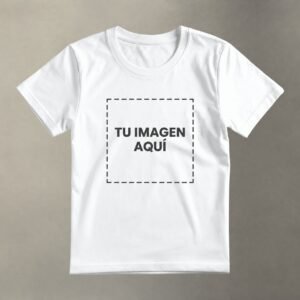 Playera personalizada blanca con imagen centrada — parte frontal Playera personalizada blanca con imagen centrada — parte frontal