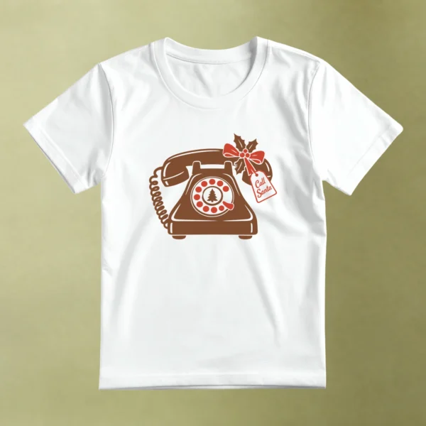 Teléfono de Santa, camiseta blanca, principal