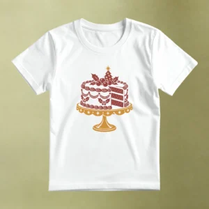Pastel de Navidad, camiseta blanca, principal