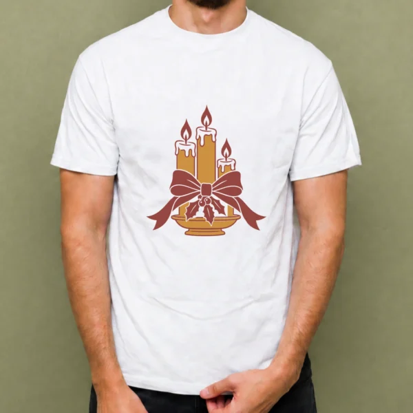 Velas Navideñas - hombre Velas Navideñas, camiseta blanca, hombre