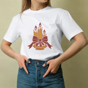 Velas Navideñas - mujer Velas Navideñas, camiseta blanca, mujer
