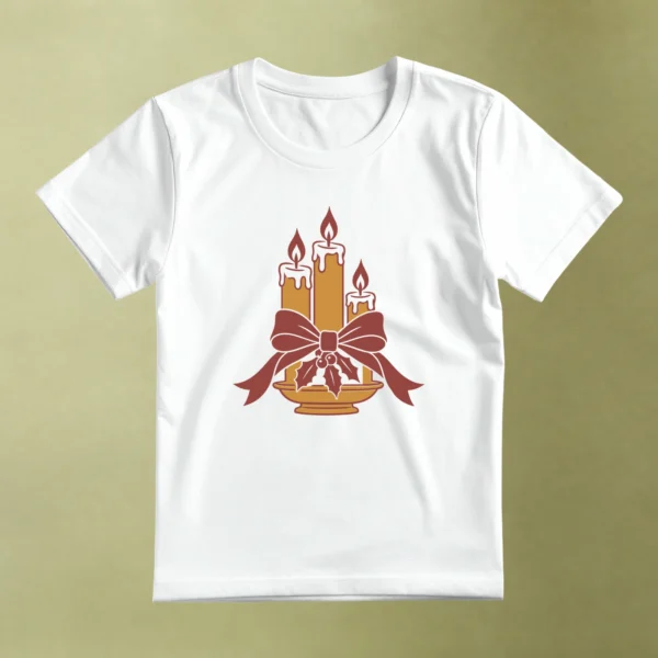 Velas Navideñas, camiseta blanca, principal