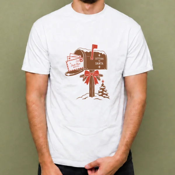 Buzón de Santa, camiseta blanca, hombre