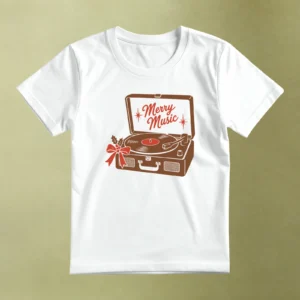 Tocadiscos Merry Music, camiseta blanca, principal
