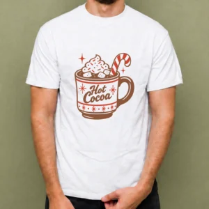 Chocolate Caliente Navideño - hombre Chocolate Caliente Navideño, camiseta blanca, hombre