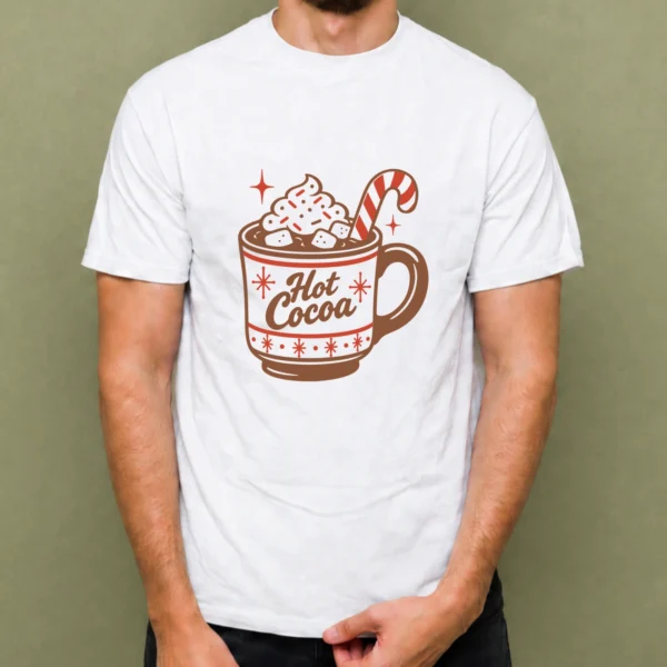 Chocolate Caliente Navideño - hombre Chocolate Caliente Navideño, camiseta blanca, hombre