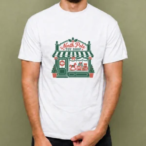 Juguetería del Polo Norte, camiseta blanca, hombre