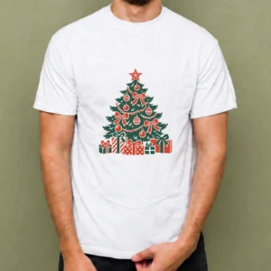 Árbol con Regalos - hombre Árbol con Regalos, camiseta blanca, hombre