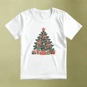 Árbol con Regalos - principal Árbol con Regalos, camiseta blanca, principal