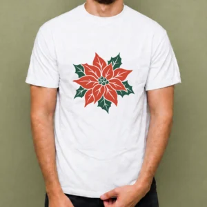 Flor de Pascua - hombre Flor de Pascua, camiseta blanca, hombre