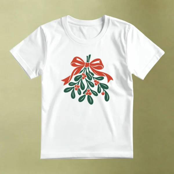Muérdago con Lazo, camiseta blanca, principal