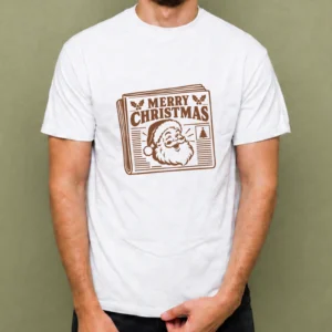 Periódico Merry Christmas - hombre Periódico Merry Christmas, camiseta blanca, hombre