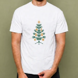 Árbol Dorado Retro, camiseta blanca, hombre